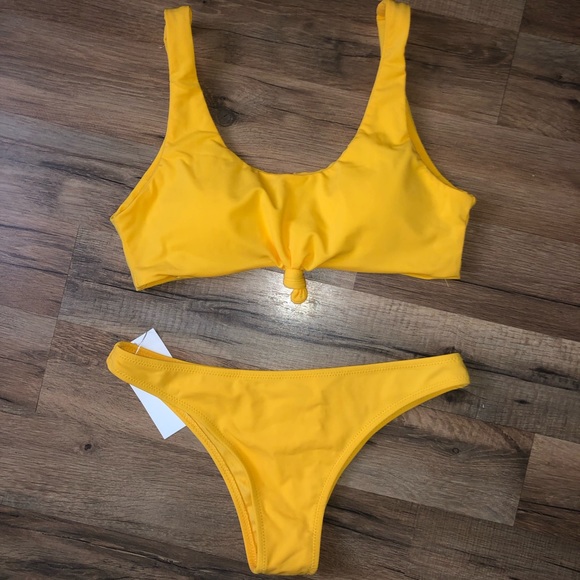 Zaful | Swim | Yellow Knotted Bikini | Poshmark